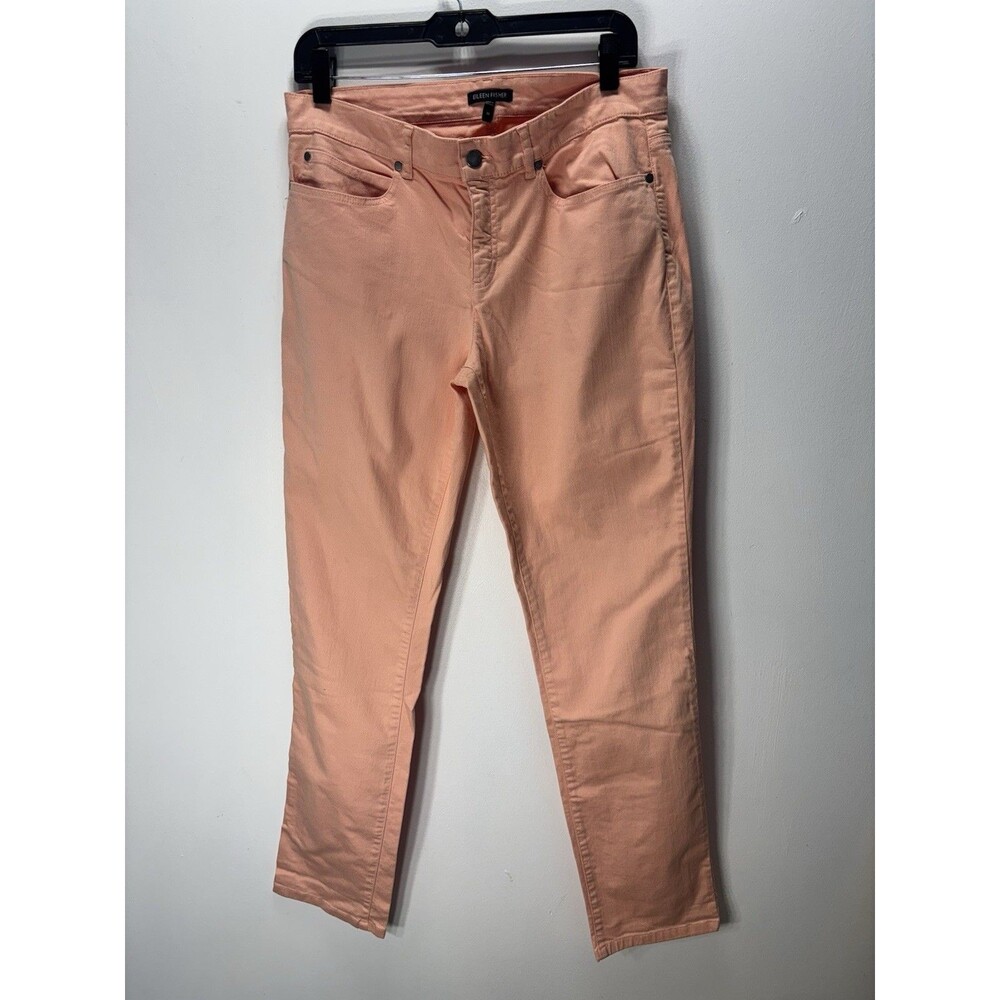 eileen fisher Women’s Organic Cotton Stretch Velveteen Pant orange Sz 10